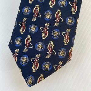 Tommy‎ Hilfiger Navy Blue Green Golf Club Silk Mens Tie